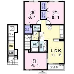 リープライツ元山　Ｃの物件間取画像